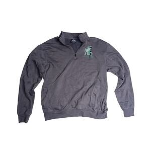 Nike Michigan State Spartans Quarter Zip Pullover Men’s L Gray Embroidered